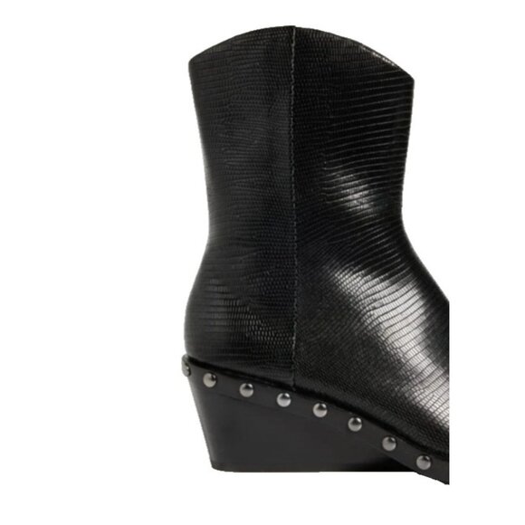 Rag & Bone santiago mid boots Womens black Lizard-embossed calf Size EU 40/US9.5 - Picture 8 of 16